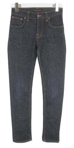 Nudie Grim Tim Org. Dry Navy Herrenjeans W28/L32 Slim Fit Dunkelblau