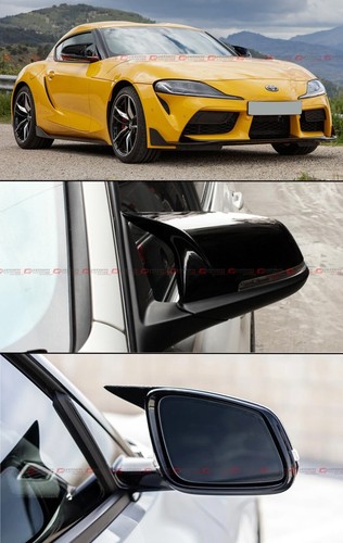 FOR 2020-25 TOYOTA SUPRA A90 M STYLE GLOSS BLK SIDE MIRROR COVER CAP REPLACEMENT - Bild 3 von 3