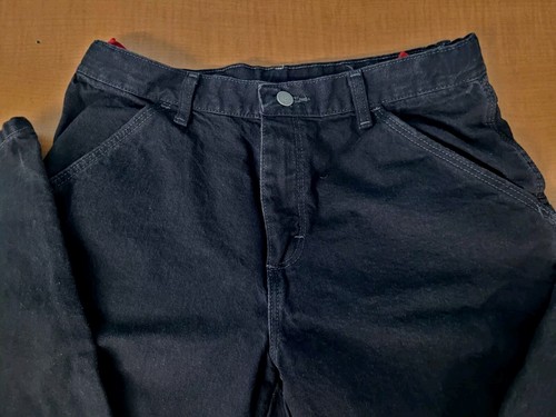 VTG WRG Authentic Issue Jeans Co Real Comfort Carpenter Baggy Teens Sz 16 32x28 - Picture 18 of 24