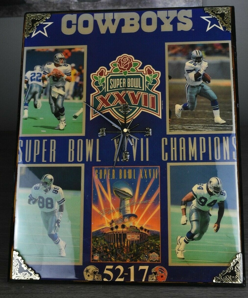 1993 DALLAS COWBOYS STARLINE CLOCK SUPER BOWL XXVII 27 Troy Aikman