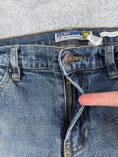 Old Navy Pants Womens 8 S Blue Denim Jeans Bootcut Low Rise Cotton Blend 31x27 - Picture 5 of 15