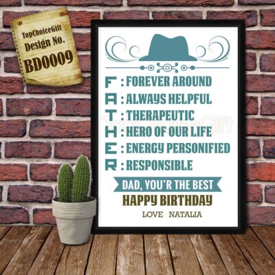 PERSONALISED best Father birthday card - Fathers day card