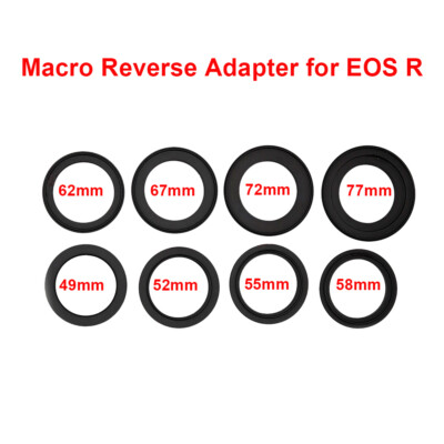 Metal Macro Lens Reverse Adapter Ring for EOS R RP 49/52/55/58/62/67/72/77mm