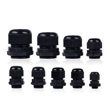 Cable Gland IP68 Waterproof Black Nylon Compression M8/10/12/16/18/20/22/25-72