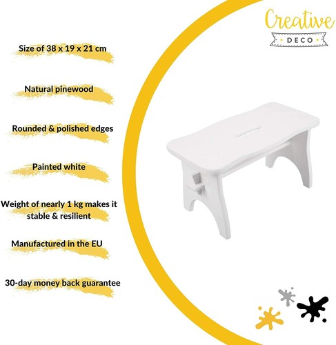 Creative Deco Holz Hocker | 39 x 18 x 21 cm | Tritthocker Holzbank | 5 Farben - Bild 13 von 35