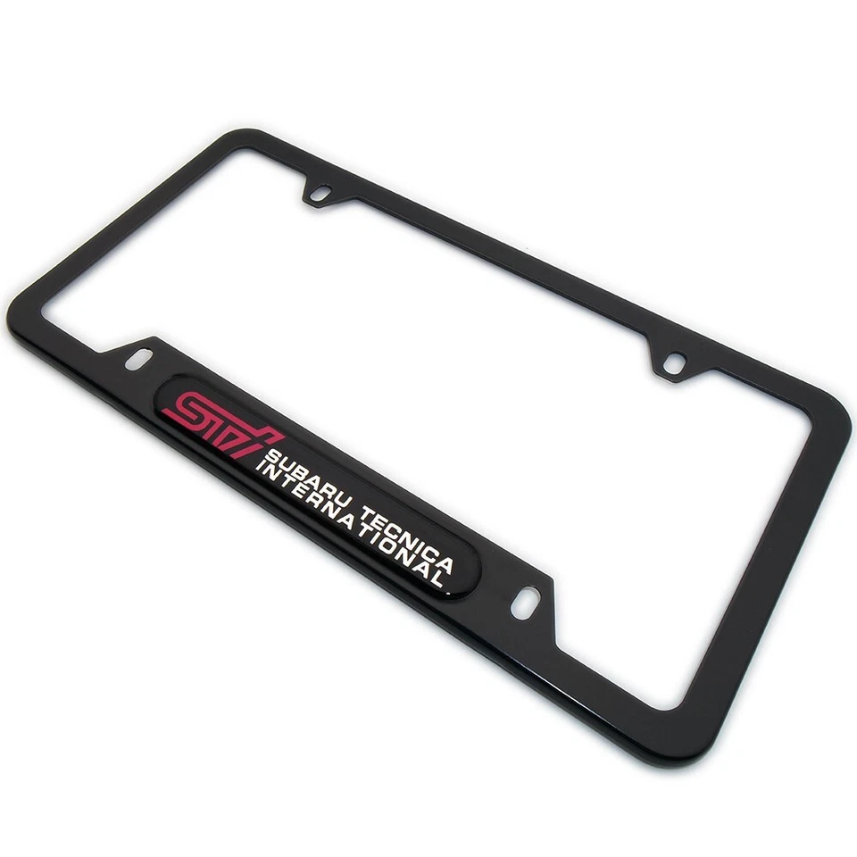 Subaru STI Tecnica INTERNATIONAL License Frame Plate Cover Stainless Steel - Image 3 of 4