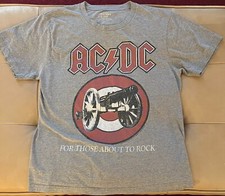 AC/DC FOR THOSE ABOUT TO ROCK GRAY HEATHERED DISTRESSED LOOK T-SHIRT NEW SIZE L