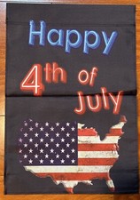 Happy 4th Of July Patriotic 12 X 18 In Double Sides Garden Flag