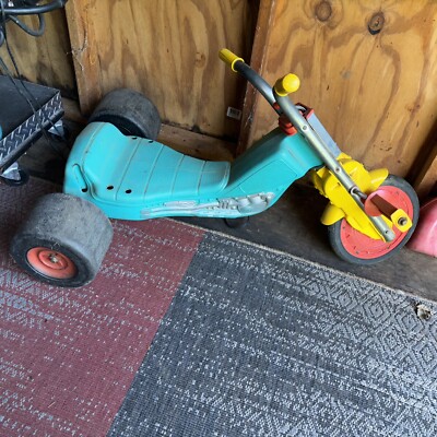 VINTAGE 1970'S MARX Super Shift 2 Speed Chopper Big Wheel Aqua