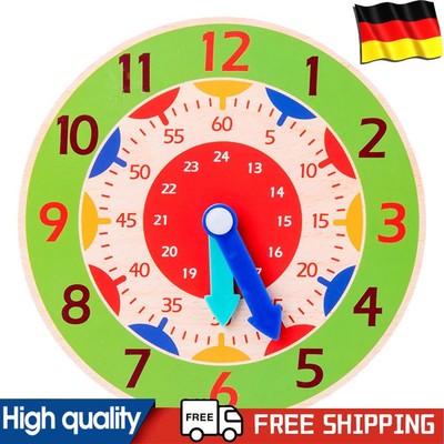 Kids Montessori Materials Wooden Clock Toys Creative Time Learning Teaching Aids