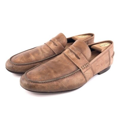 M.Gemi Brown Leather Penny Loafers EUR 42.5 Mens Size 8.5-9  display picture 1