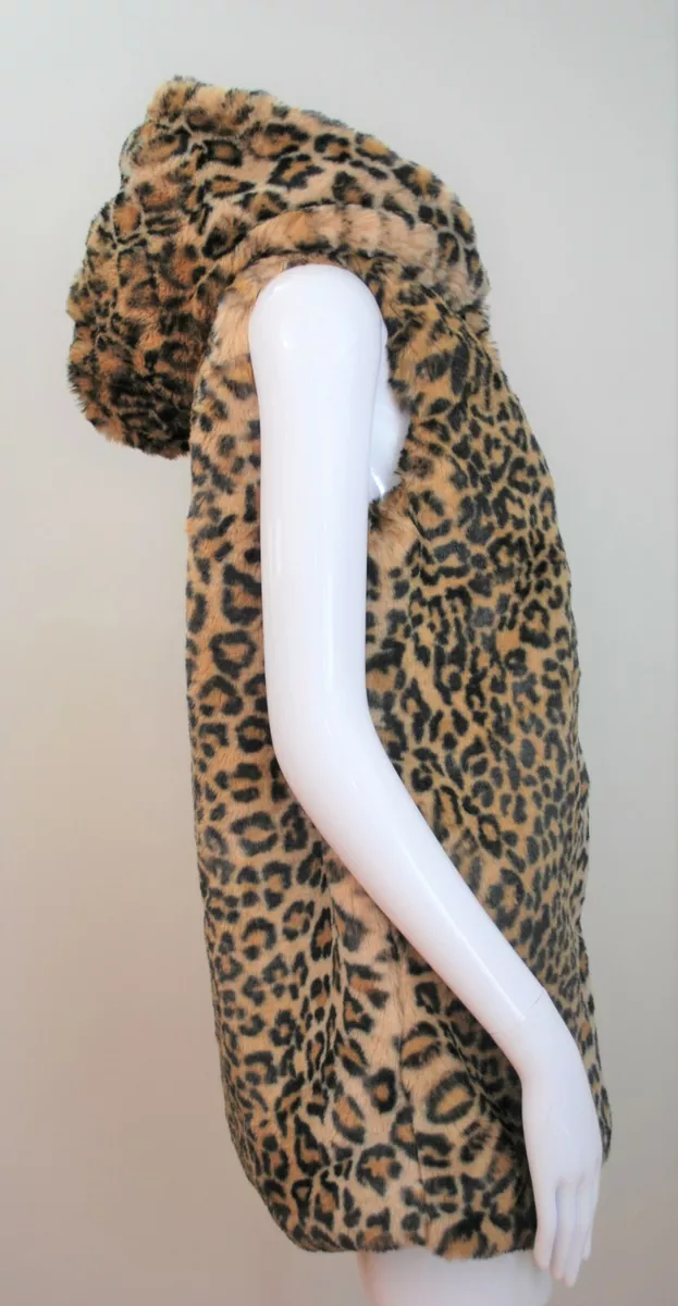 Fur leopard vest top