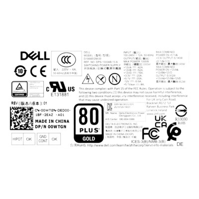 DELL 1000W 電源ユニット　80plus GOLD DELL 1000W 電源ユニット 80plus GOLD Amazon | 玄人志向 80Plus