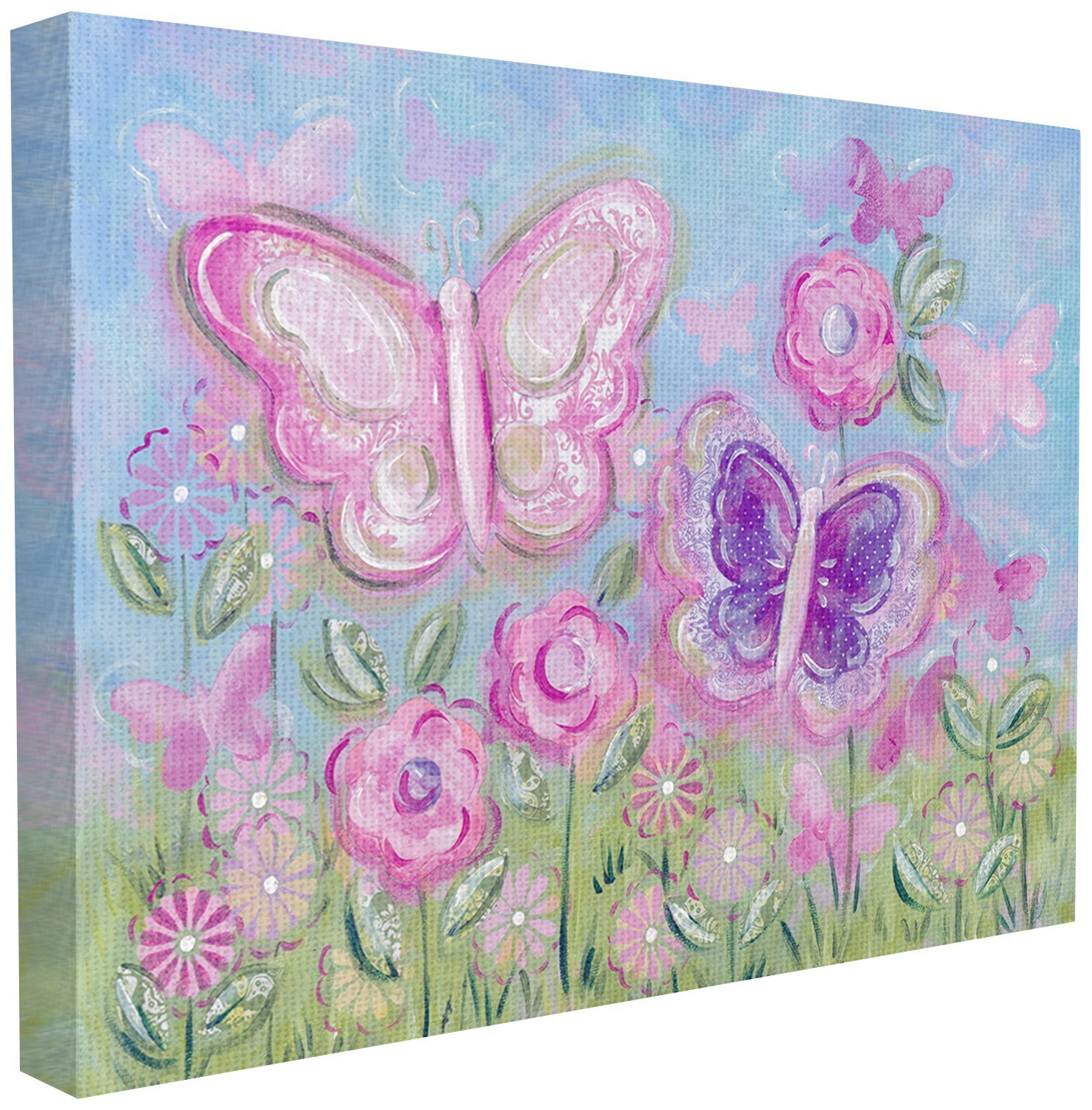 The Room by Stupell Pastel Butterflies in a Garden Canvas Wall Art, 30 x 40, ...