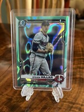 STEVEN HAJJAR 2021 Bowman 1st Draft Chrome AQUA LAVA Refractor #/199 Twins