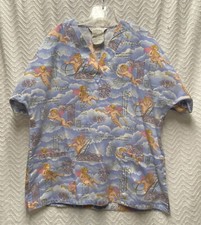 Cherokee Workwear Angels Pattern Multicolored Size Small Scrub Top Style U759PR