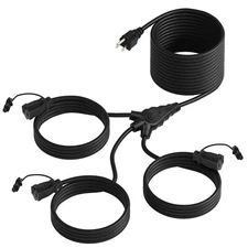 DEWENWILS Outdoor Extension Cord 1 to 3 Splitter for Christmas 40 FT 16/3C SJTW