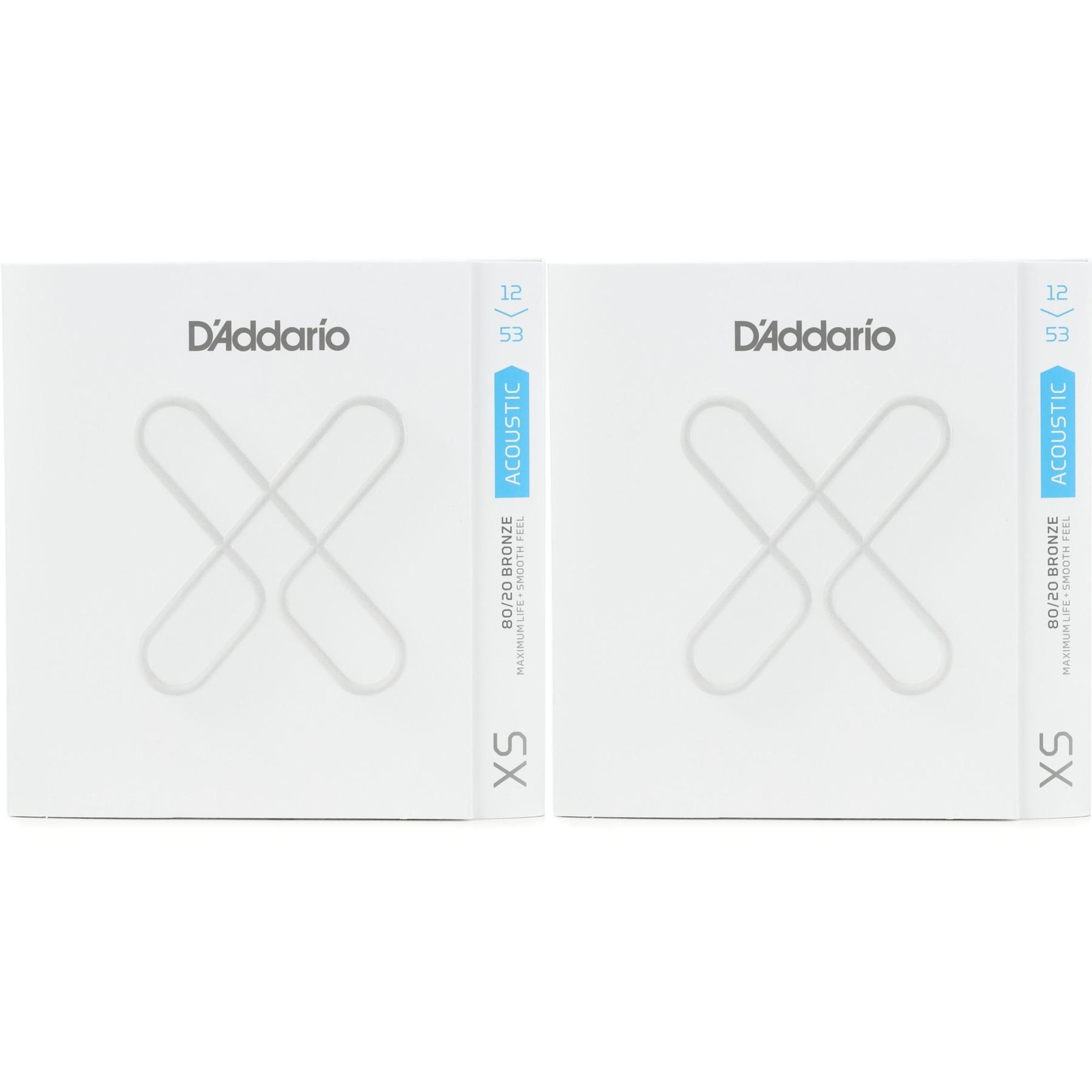Струны для акустической гитары DAddario XSABR1253 XS 80/20 с бронзовым покрытием - .012-.053