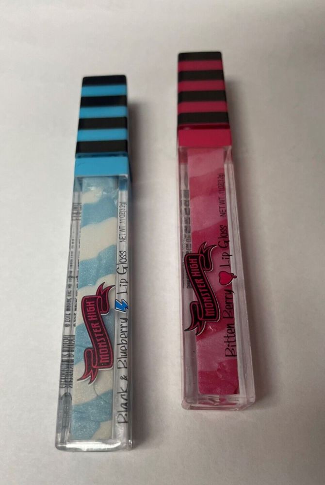 Monster High Flavored Lip Gloss Lot of 2 (Bitten Berry, Black & Blueberry)
