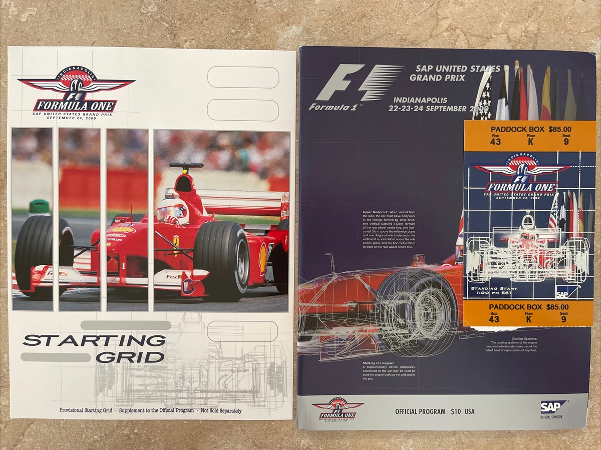 Indy F1 Indianapolis 2003 United States Grand Prix program,Stating