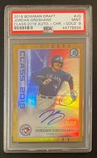 2018 Bowman Draft JORDAN GROSHANS Gold Auto /50 CLASS OF PSA 9 MINT