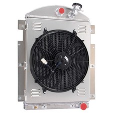 4 Row Aluminum Radiator Shroud Fan Relay For 1937-1938 Chevrolet Truck V8 3.5l