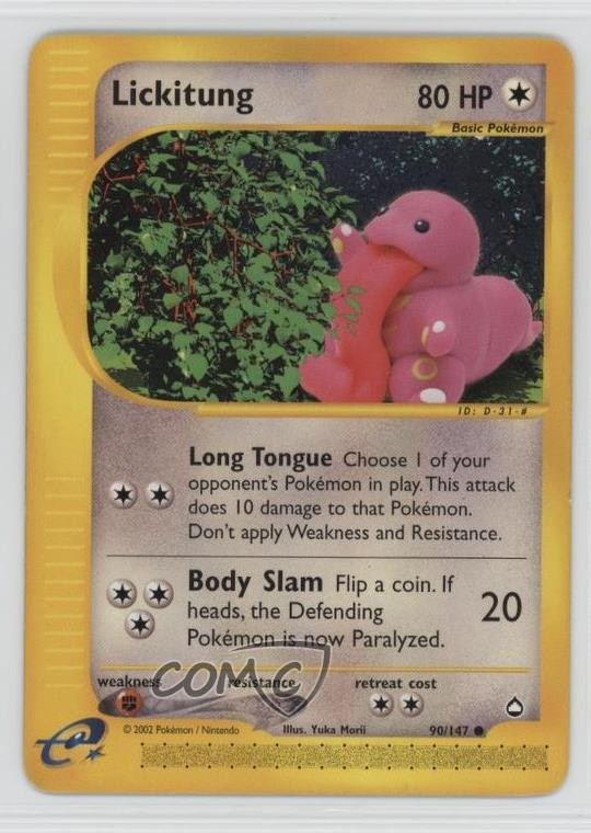 Lickitung Pokemon e-Card Series Aquapolis #90 2003