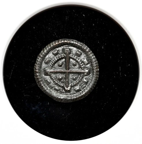 MEDIEVAL HUNGARY. Bela II, 1131-1141. Silver Denar, Cross, NGC MS61