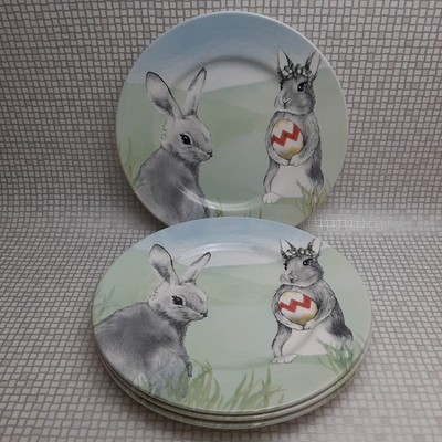 Royal Stafford Osterhase Speiseteller Set x4 Keramik Vintage Neu Cottagecore