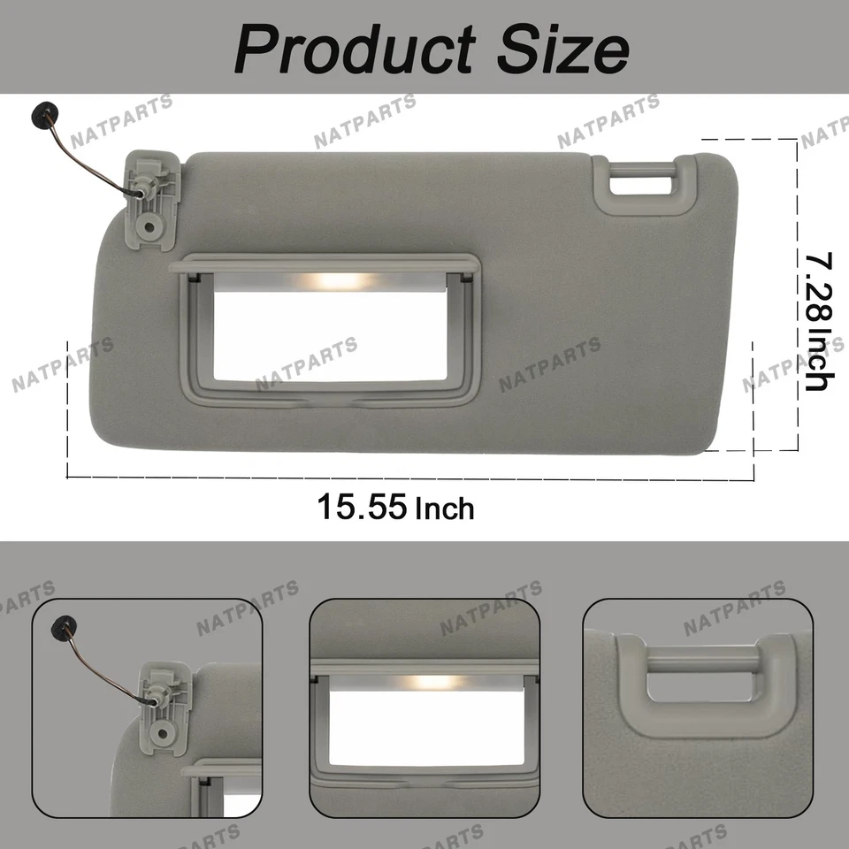 Left Driver Side Sun Visor for Nissan 05-21 Frontier 05-15 Xterra 96401- EA002 - Image 4 of 4