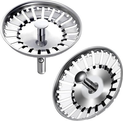 2 Stück Küchenspülensieb, Edelstahlstopfen, Bohrung 84 mm 