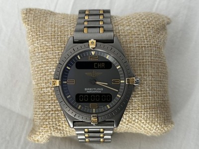 Breitling Aerospace titanium chronograph w/8-1/4'' two tone bracelet, pre-owned