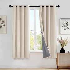 Deconovo Linen-Look 100 Blackout 52"W x 54"L Pack of 2 , Flaxen/Cation