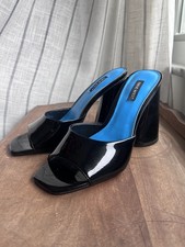 Women's Nine West Exit3 Black Patent Leather Dress Sandal Size 8