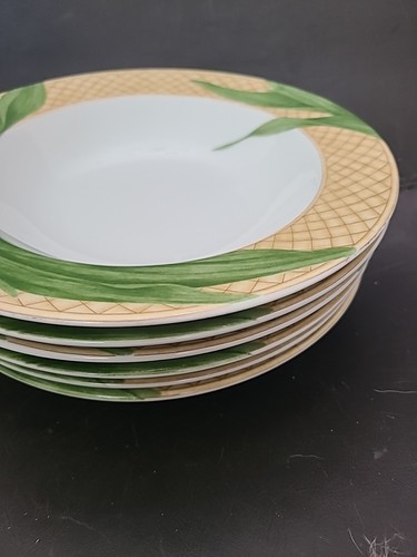 6x Zuppiere in fine porcellana 9,25" bordate ~ 222 Quinta foresta pluviale - Foto 3 di 10