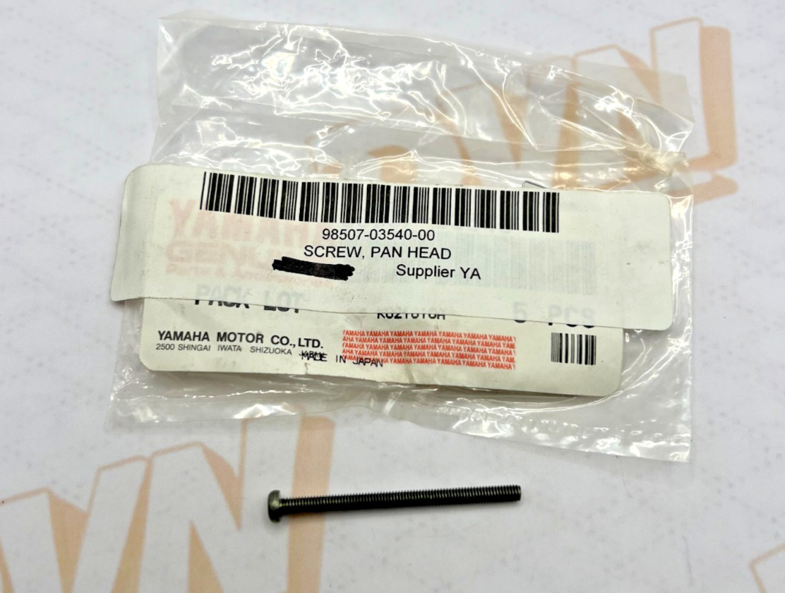 Yamaha SCREW, PAN HEAD 98507-03540-00 OEM NEW