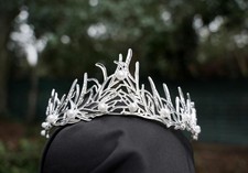 Ice Queen Woodland Tiara Bridal Silver Spikey Winter Crown Birthday Wedding