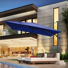10ft Cantilever Patio Umbrella Outdoor Large Square Umbrellas with 360 Rotation