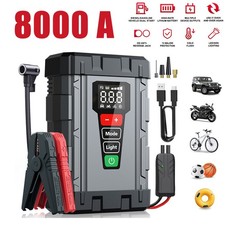 8000a Car Jump Starter With Air Compressor Booster Jumper Power Bank Car Battery