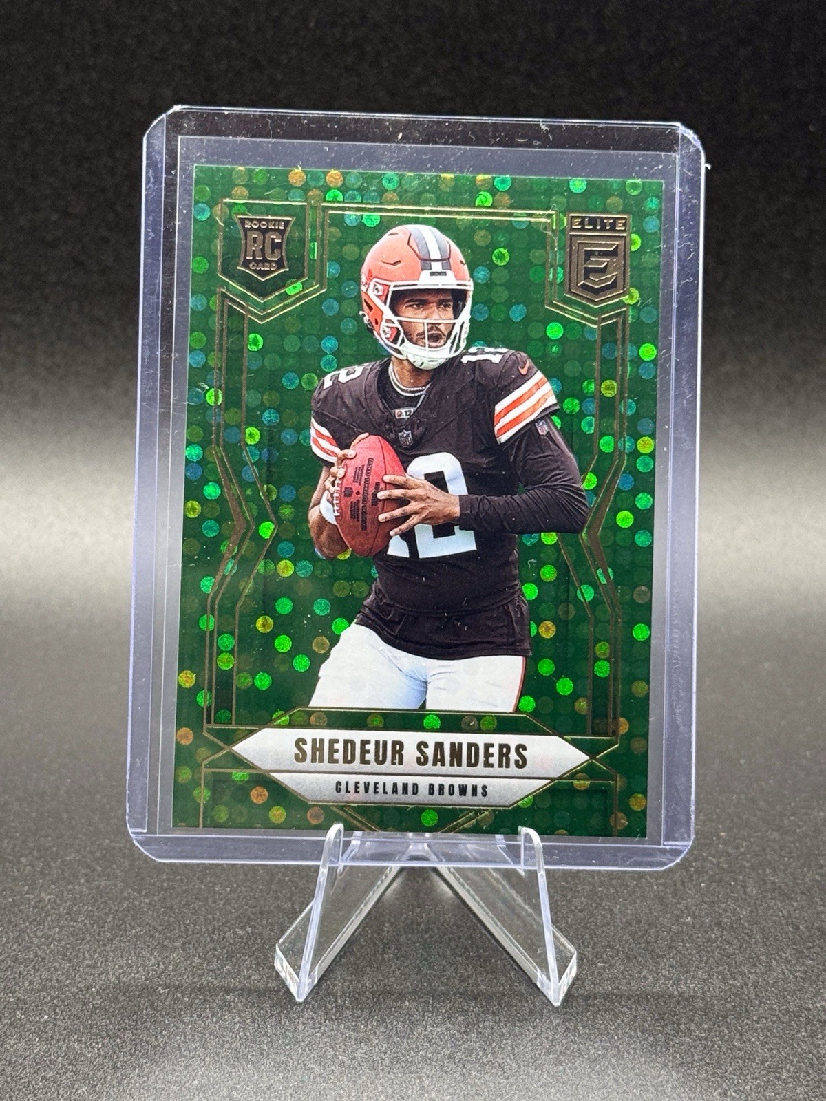 2025 Donruss Elite-Shedeur Sanders-RC #112-Green Disco Cleveland Browns