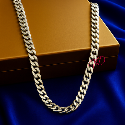 18 Inch Platinum Miami Cuban Chain Weight 122 Gm Mens Solid PT950
