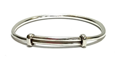 (MA3) Ladies 925 Sterling Silver 21.7 Grams Adjustable Bangle Bracelet