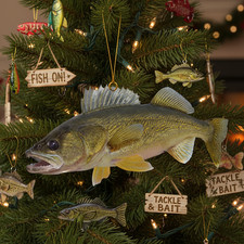 Realistic Walleye Flat Fish Ornament, Realistic Fish Christmas Decor