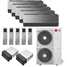LG Art Cool Mirror Ductless Mini Split LGRED° Heat Pump System - 5-Zone -...