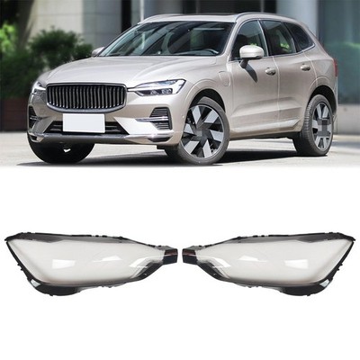 Pair Headlight Lens Cover Replacement Clear For Volvo XC60 Left+Right 2017-2021