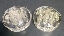VTG Lot Of 2 Clear Glass Round Flower Frog 11 Holes 3.5" Arrangement Florist