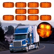 10x Amber 4inch 12 LED Side Marker Signal Tail Light for Pickup Truck Super Duty