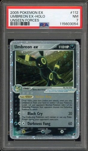 Pokemon Umbreon ex EX Unseen Forces Holo Ultra Rare #112 SUNFADED PSA 7