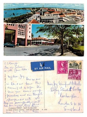 Postkarte - Dar es Salaam Tansania Azania Front New Africa Hotel 1964 POSTED