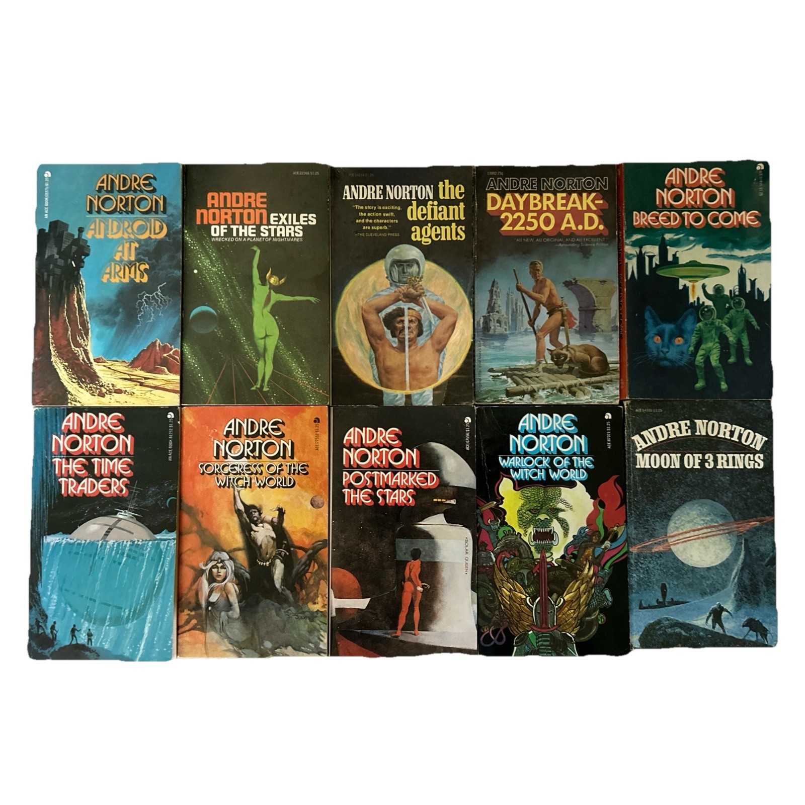 Andre Norton Vintage Lot Of 10 Sci-Fi Fantasy Ace Books Paperbacks 1950s-1970s